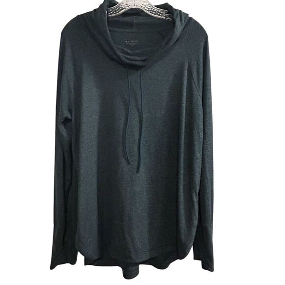 Athleta Women's Green Cowl Neck Hoodie Sweatshirt Size L Relaxed Fit - Picture 1 of 11